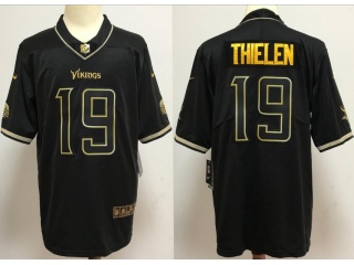 Minnesota Vikings #19 Adam Thielen Black Golden Vapor Untouchable Limited Jersey