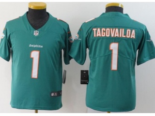 Youth Miami Dolphins #1 Tua Tagovailoa Vapor Untouchable Limited Jersey Green