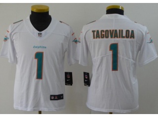 Youth Miami Dolphins #1 Tua Tagovailoa Vapor Untouchable Limited Jersey White