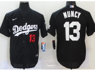 Nike Los Angeles Dodgers#13 Max Muncy Cool Base Jersey Black