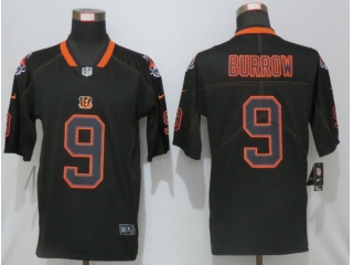 Cincinnati Bengals 9 Joe Burrow Lights Out Football Jerseys Black