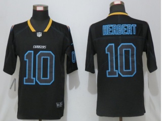 Los Angeles Chargers #10 Justin Herbert Lights Out Limited Jersey Black