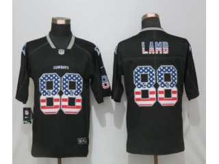 Dallas Cowboys #88 CeeDee Lamb USA Flag Limited Jersey Black