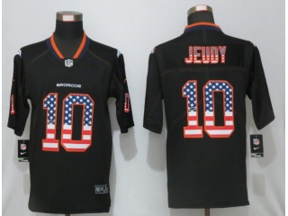 Denver Broncos #10 Jerry Jeudy USA Flag Limited Jersey Black