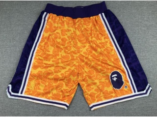 BAPE x Mitchell & Ness Los Angeles Lakers Shorts Yellow