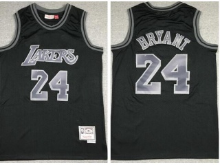 Los Angeles Lakers #24 Kobe Bryant Throwback Jerseys Black with Gray Number