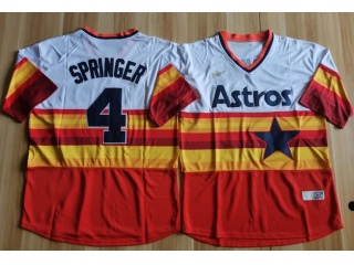 Nike Houston Astros #4 George Springer Rainbow Jersey Orange
