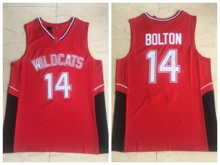Troy Bolton 14 Wildcat High School Basketball Jersey Red