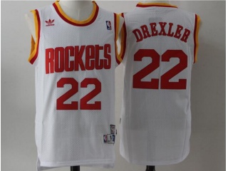 Houston Rockets 22 Clyde Drexler Throwback  Jersey White
