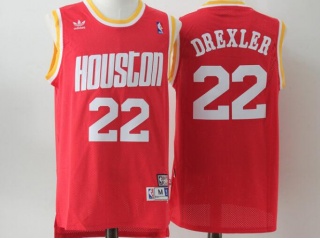 Houston Rockets 22 Clyde Drexler Throwback Jersey Red