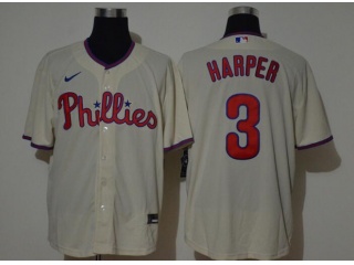 Nike Philadelphia Phillies 3 Bryce Harper Cool Base Jersey Cream