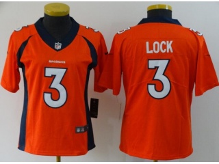 Woman Denver Broncos #3 Drew Lock Limited Jersey Orange