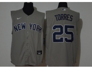 Nike New York Yankees #25 Gleyber Torres Vest Jersey Grey