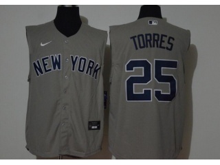 Nike New York Yankees #25 Gleyber Torres Vest Jersey Grey 