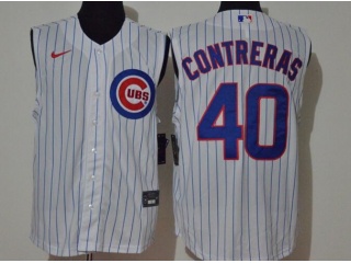 Nike Chicago Cubs #40 Willson Contreras Vest Jersey White