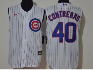Nike Chicago Cubs #40 Willson Contreras Vest Jersey White 