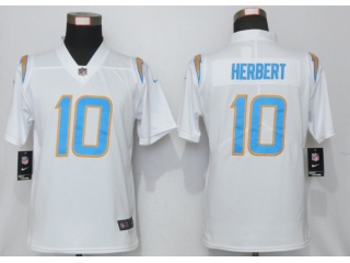 Womens Los Angeles Chargers 10 Justin Herbert Vapor Limited Jersey White