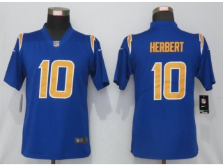 Womens Los Angeles Chargers 10 Justin Herbert Vapor Limited Jersey Royal Blue