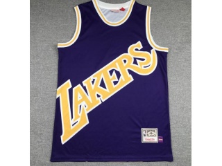 Los Angeles Lakers #23 LeBron James Mitchell&Ness Big Face Jersey Purple