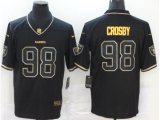 Oakland Raiders #98 Maxx Crosby Limited Jersey Black Golden