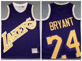 Los Angeles Lakers #24 Kobe Bryant Mitchell&Ness Big Face Jersey Purple