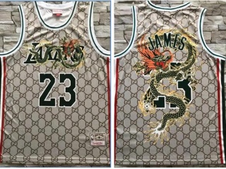 Nike Los Angeles Lakers #23 LeBron James Mamba Throwback Jersey Cream