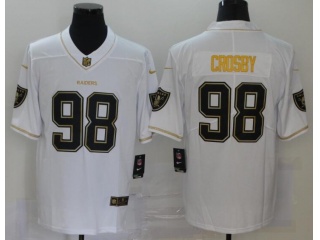 Oakland Raiders #98 Maxx Crosby Limited Jersey White Golden
