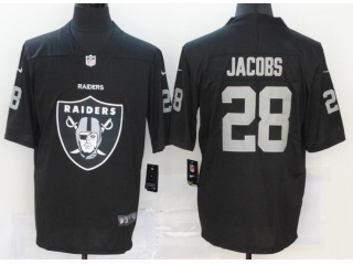 Oakland Raiders #28 Josh Jacobs Limited Jersey Black Logo