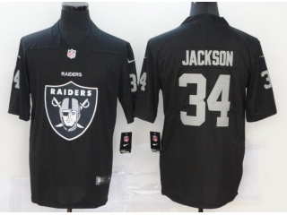 Oakland Raiders #34 Bo Jackson Limited Jersey Black Logo