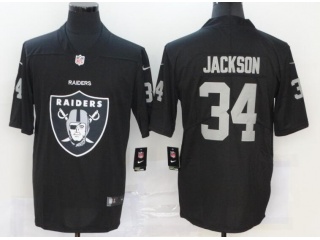 Oakland Raiders #34 Bo Jackson Limited Jersey Black Logo