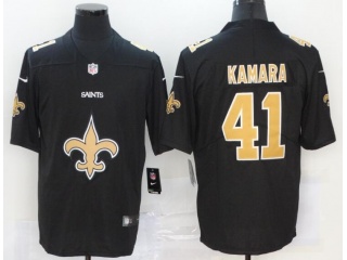 New Orleans Saints #41 Alvin Kamara Limited Jersey Black Logo