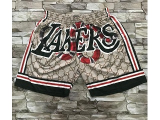 Los Angeles Lakers #23 LeBron James Shorts Cream Mamba 