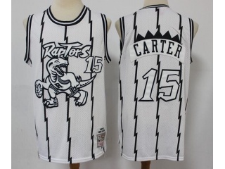 Toronto Raptors #15 Vince Carter Jersey White With White Logo