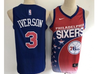 Philadelphia 76ers #3 Allen Iverson Fashion Jersey Red