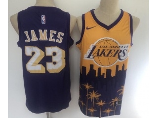 Los Angeles Lakers #23 LeBron James Fashion Jersey Yellow