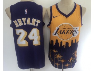Los Angeles Lakers #24 Kobe Bryant Fashion Jersey Yellow 
