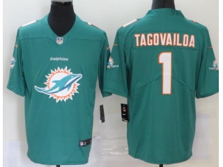 Miami Dolphins #1 Tua Tagovailoa Big Logo Limited Jersey Green