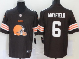 Cleveland Browns #6 Baker Mayfield Big Logo Limited Jersey Brown