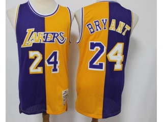Los Angeles Lakers #24 Kobe Bryant Throwback Jersey Purple And Yellow