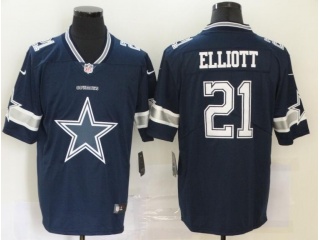 Dallas Cowboys #21 Ezekiel Elliott Big Logo Limited Jersey Blue