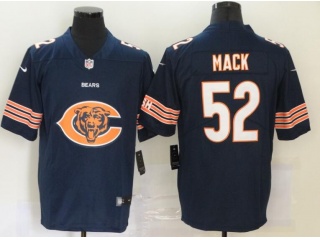 Chicago Bears #52 Khalil Mack Big Logo Limited Jersey Blue