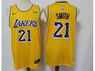 Los Angeles Lakers #21 Jr Smith Jersey Yellow