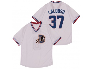 LaLoosh #37 Bull Durham Baseball Jersey White