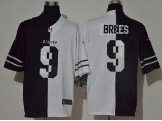 New Orleans Saints #9 Drew Brees Limited Jersey Black White