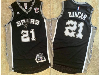 San Antonio Spurs #21 Tim Duncan Retirement Jersey Black