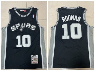 San Antonio Spurs 10 Dennis Rodman 1993-94 Throwback Jersey Black