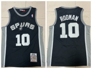 San Antonio Spurs 10 Dennis Rodman 1993-94 Throwback Jersey Black
