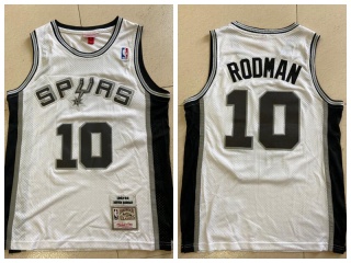 San Antonio Spurs 10 Dennis Rodman 1993-94 Throwback Jersey White