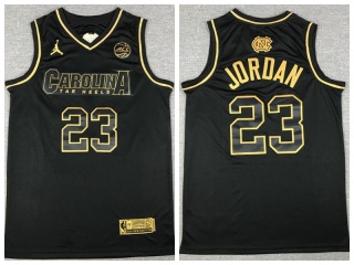North Carolina Tar Heels #23 Michael Jordan Jersey Black Golden