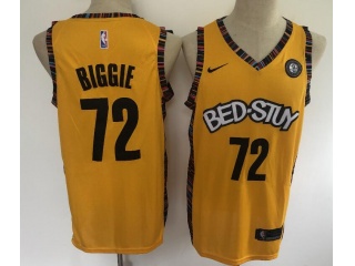 Nike Brooklyn Nets #72 Biggie Jersey Yellow